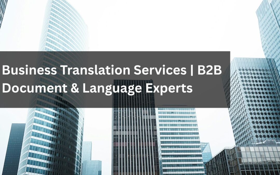 Business Translation Services in Chennai | B2B Document & Language Experts