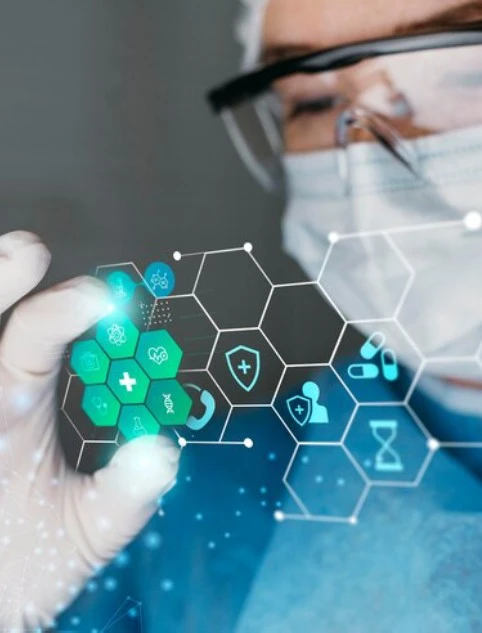 Medical professional analyzing healthcare data for medical translation and life sciences localization